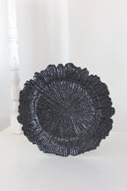 Plato base negro flor